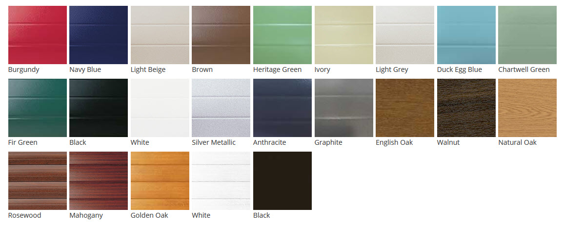 south coast shutters garage door colour chart