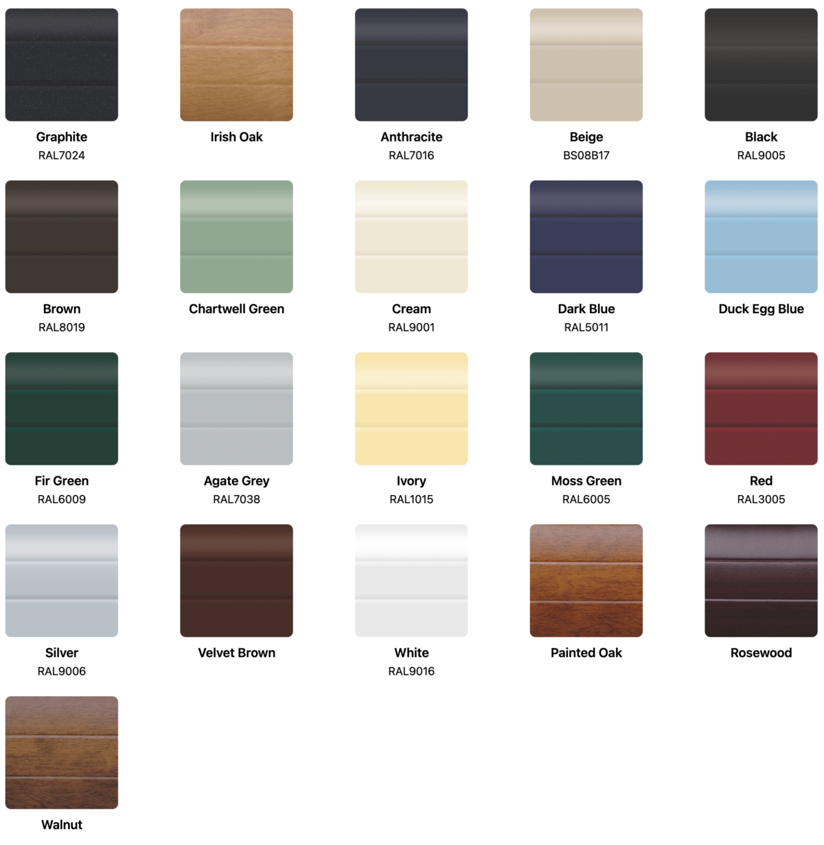 Standard Colours