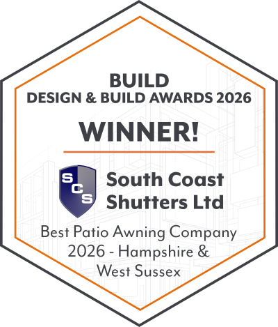 AIM Oct26080 South Coast Shutters Ltd Design & Build Awards 2026 Winners Badge patio