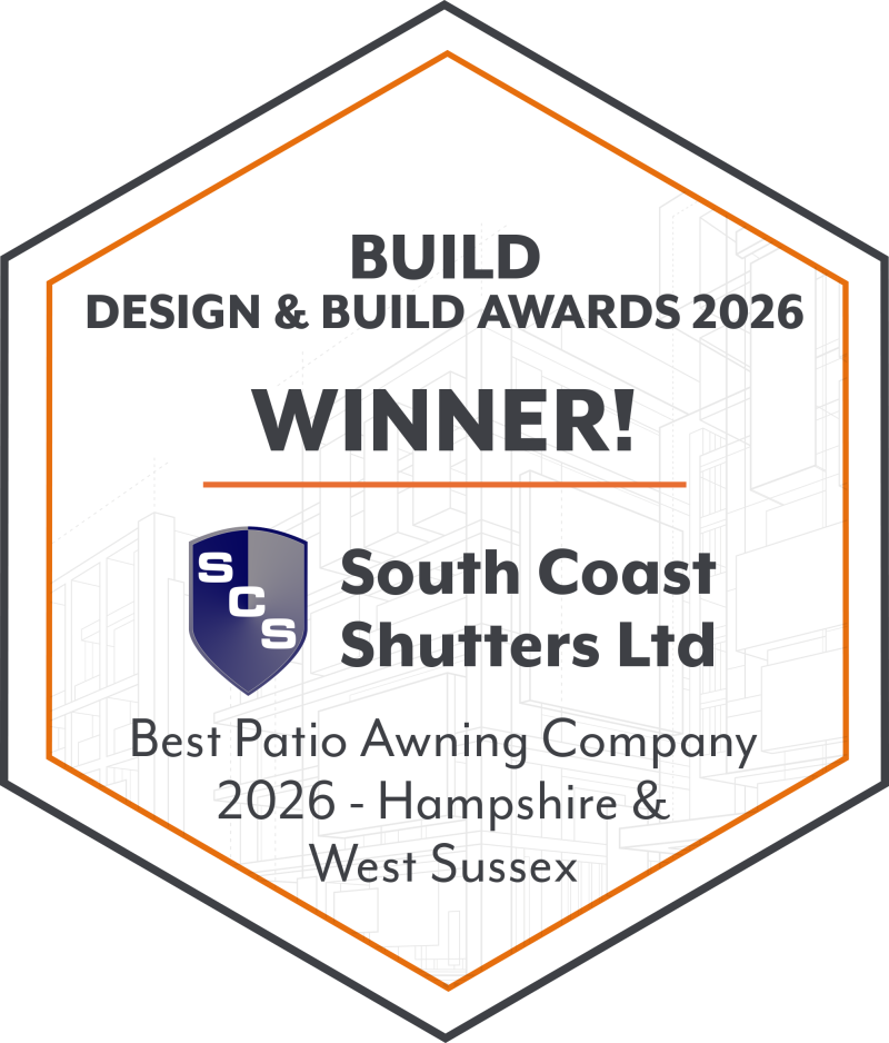 AIM Oct26080 South Coast Shutters Ltd Design & Build Awards 2026 Winners Badge patio
